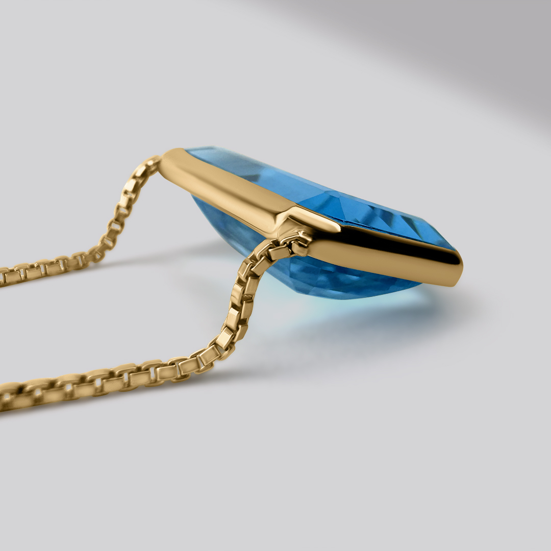 TOPAZ FLAME NECKLACE 18K Gold Vermeil — on model