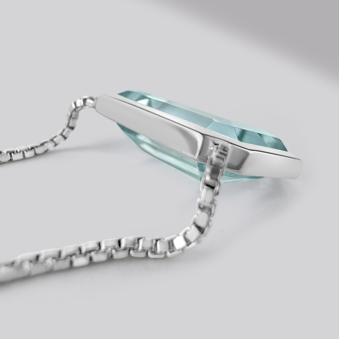 AQUA MIST NECKLACE Sterling Silver — on model