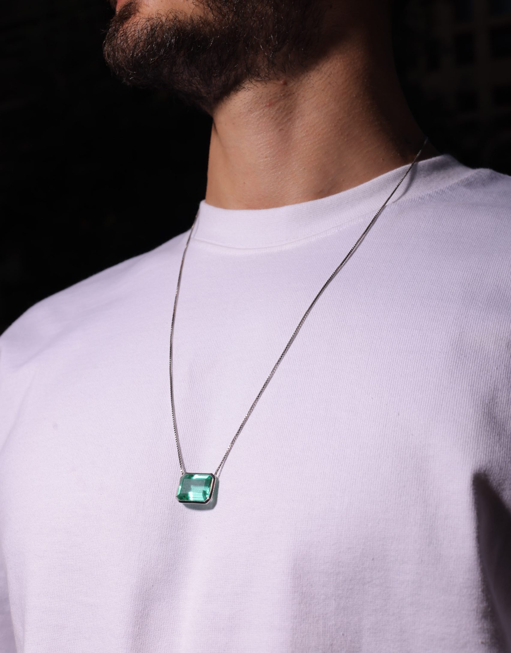 AQUA MIST NECKLACE Sterling Silver — detail shot