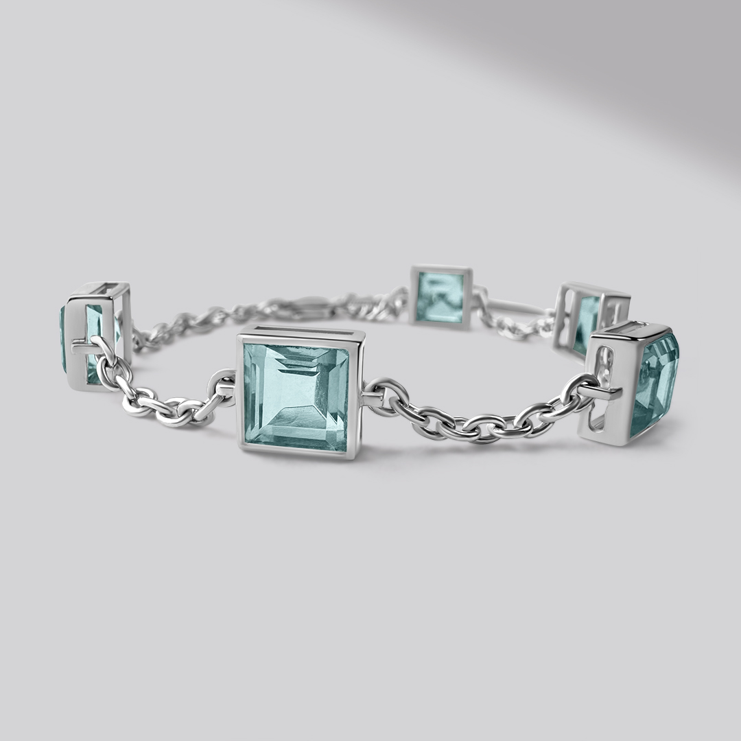 AQUA MIST BRACELET Sterling Silver — close-up