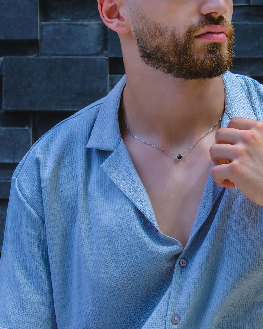 Pasadena Dark Onyx Choker Sterling Silver — view 8