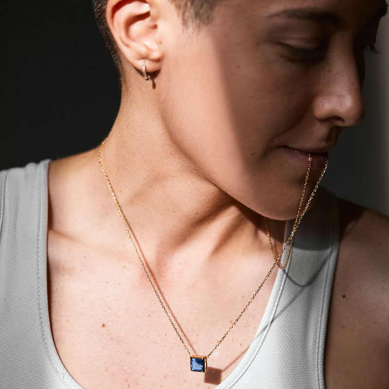 Barcelona Sapphire 18K Gold Vermeil — on model