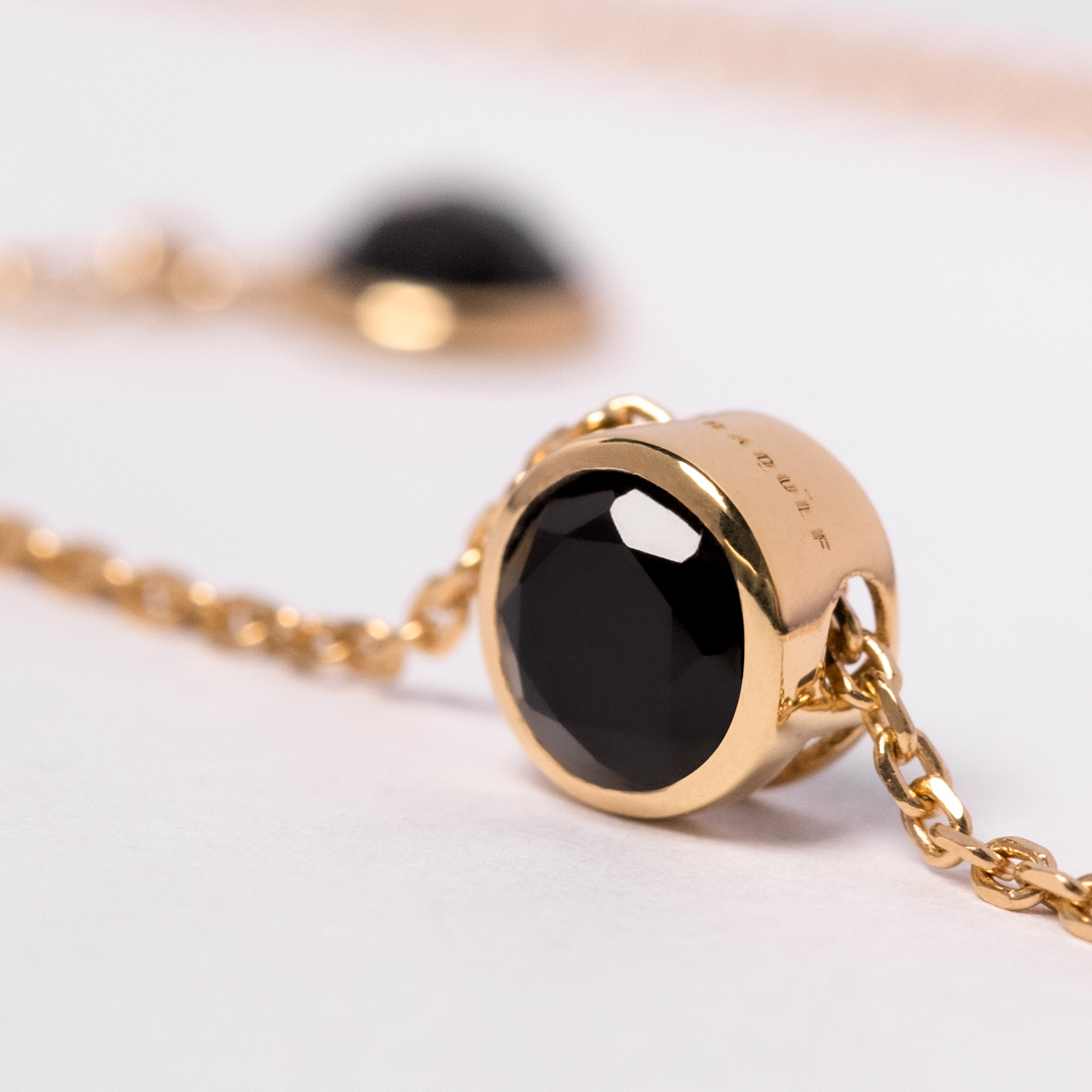 Pasadena Dark Onyx Choker 18K Gold Vermeil — main view