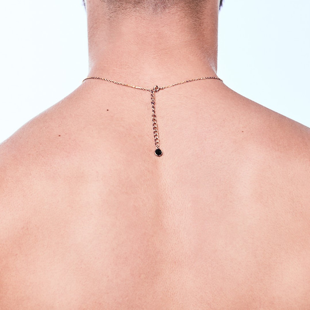 Pasadena Dark Onyx Choker 18K Gold Vermeil — on model