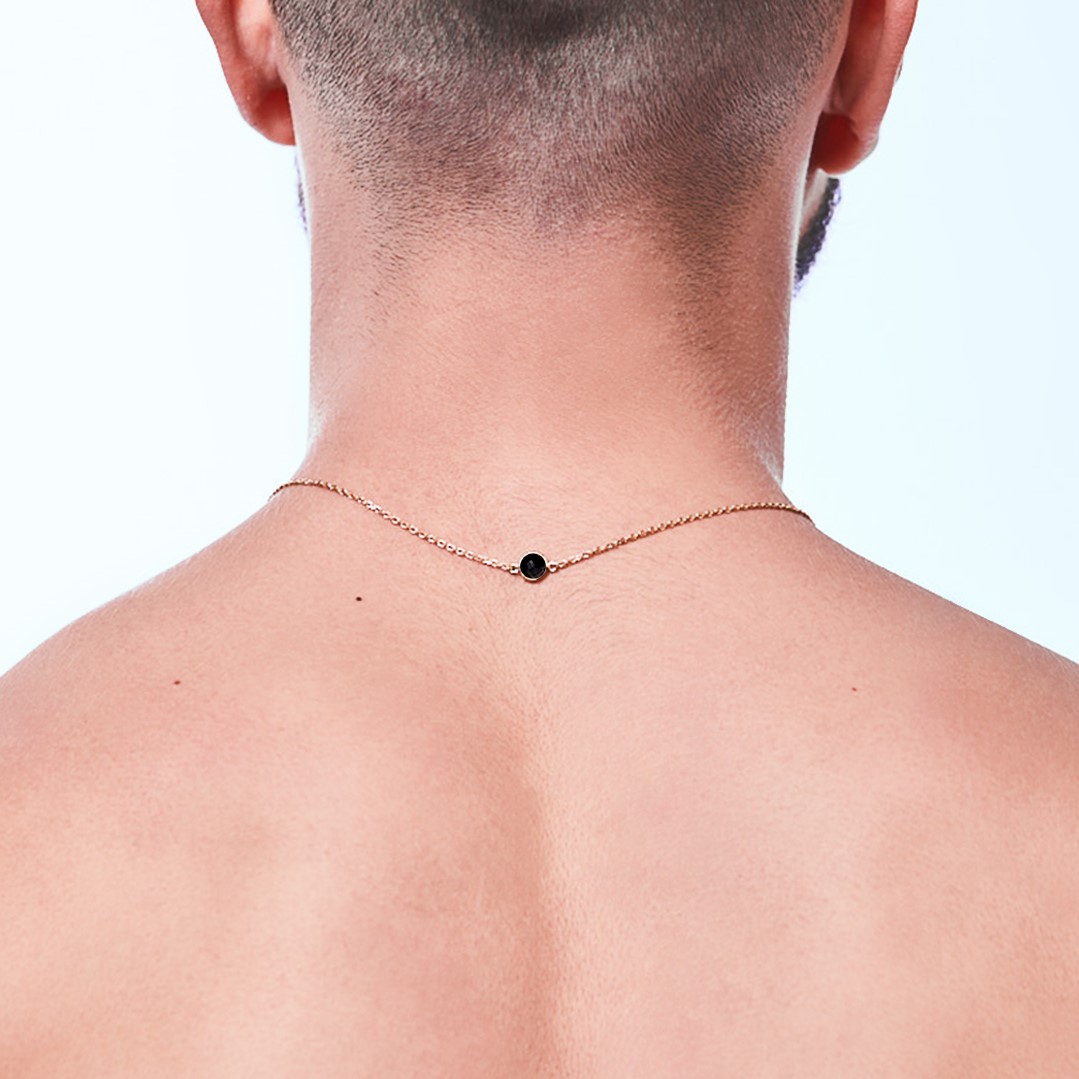 Guadalajara Dark Onyx 18K Gold Vermeil — on model