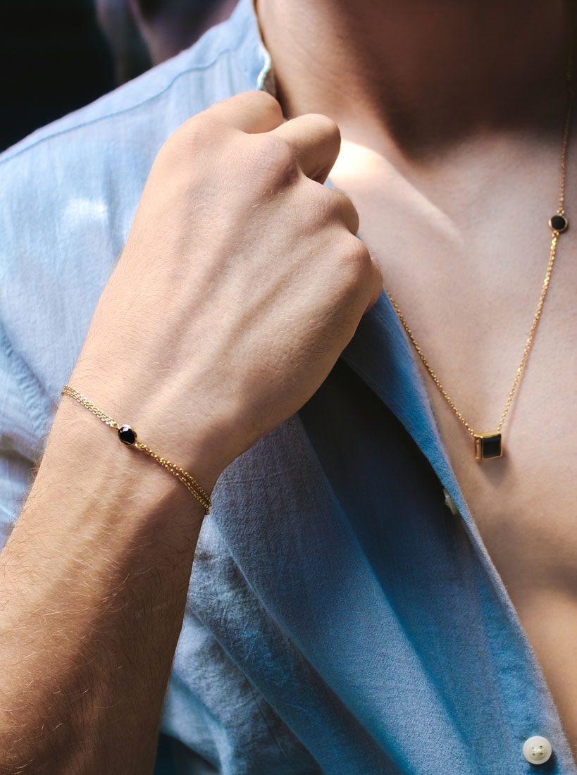 Guadalajara Onyx Bracelet 18K Gold Vermeil — detail shot