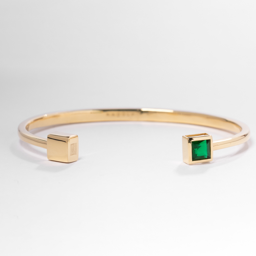 Bogota Emerald Bangle 18K Gold Vermeil — main view
