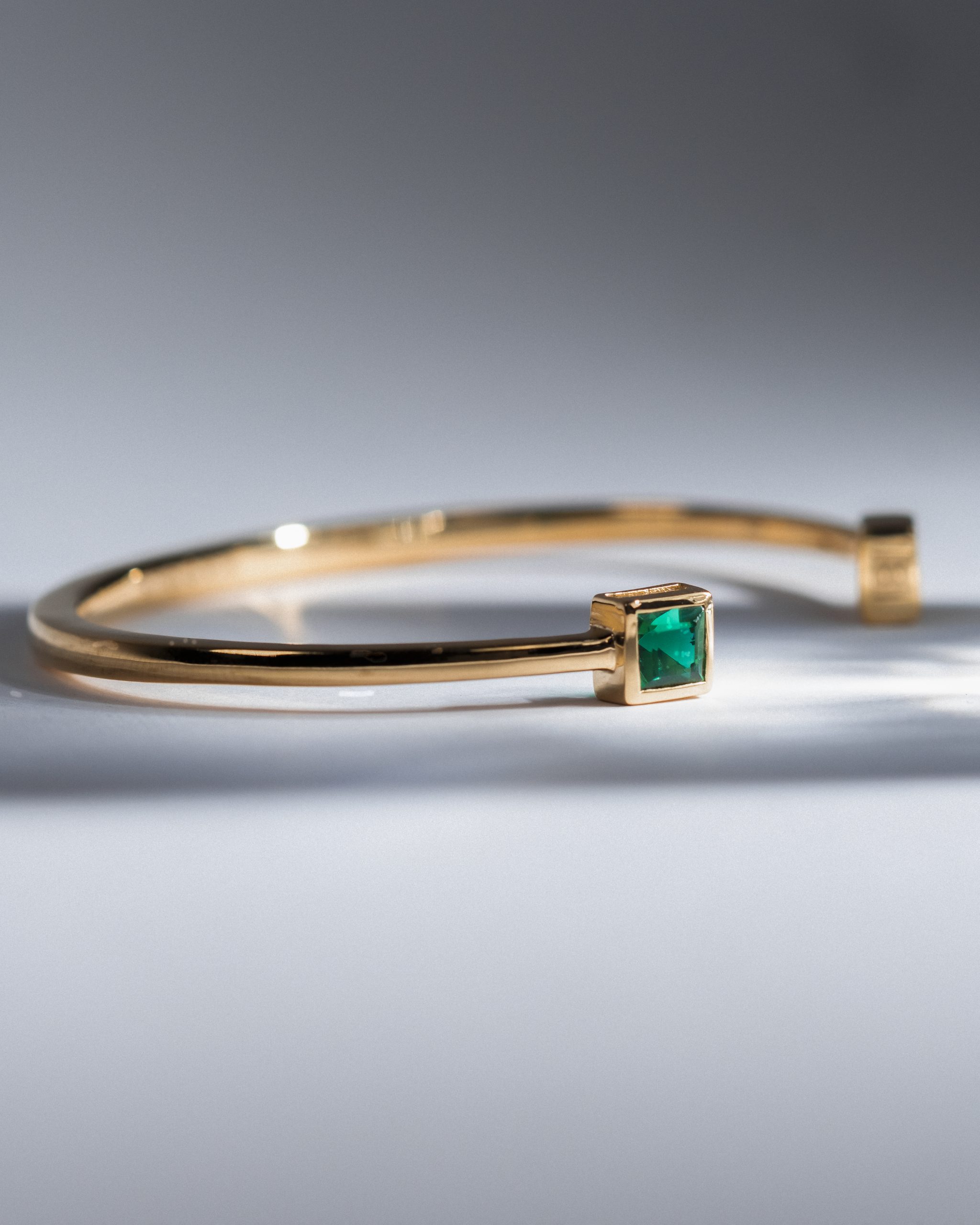 Bogota Emerald Bangle 18K Gold Vermeil — on model