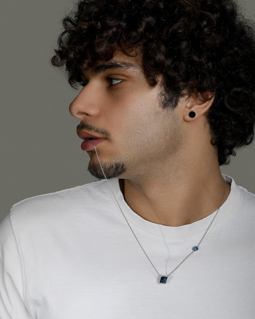 Barcelona Sapphire Sterling Silver — on model