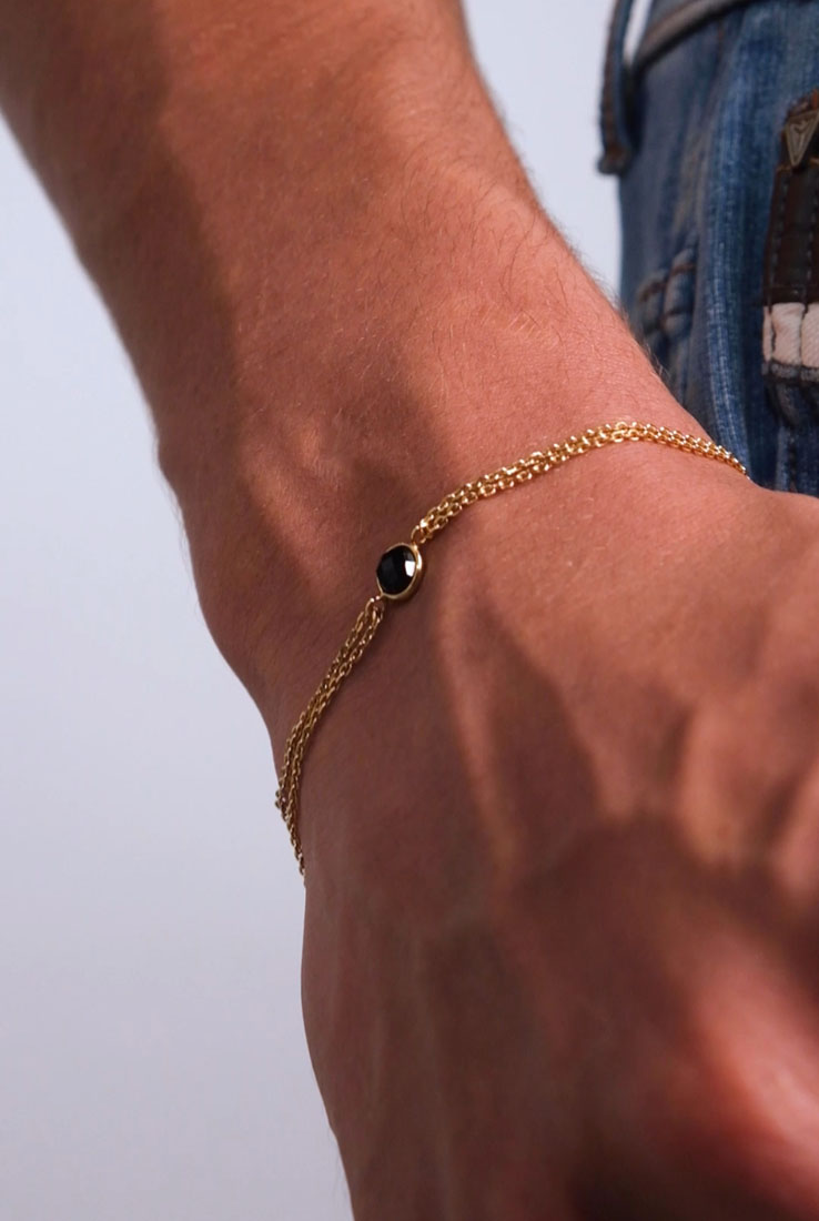 Guadalajara Onyx Bracelet 18K Solid Gold — detail shot