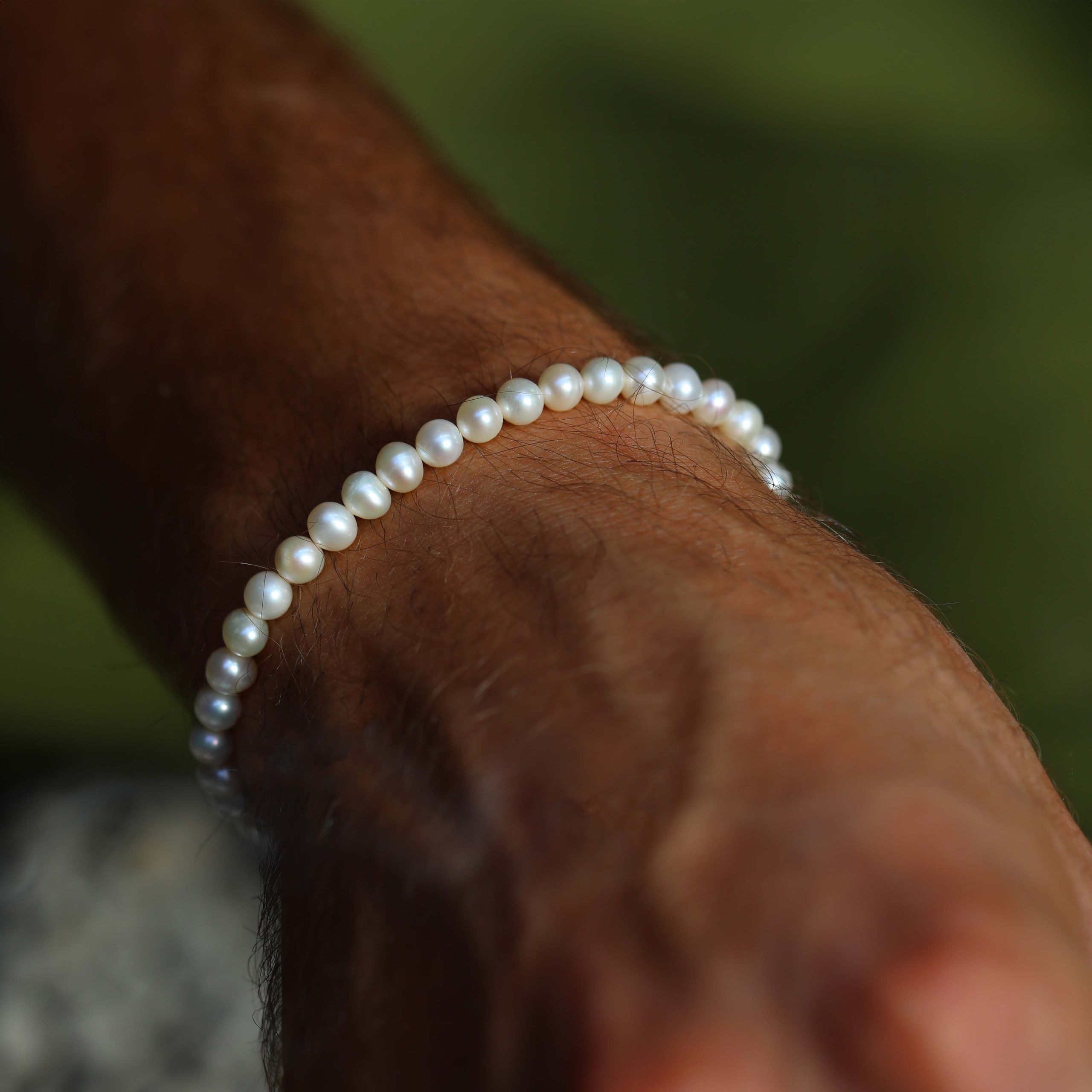 Pearl Moon Bracelet — on model