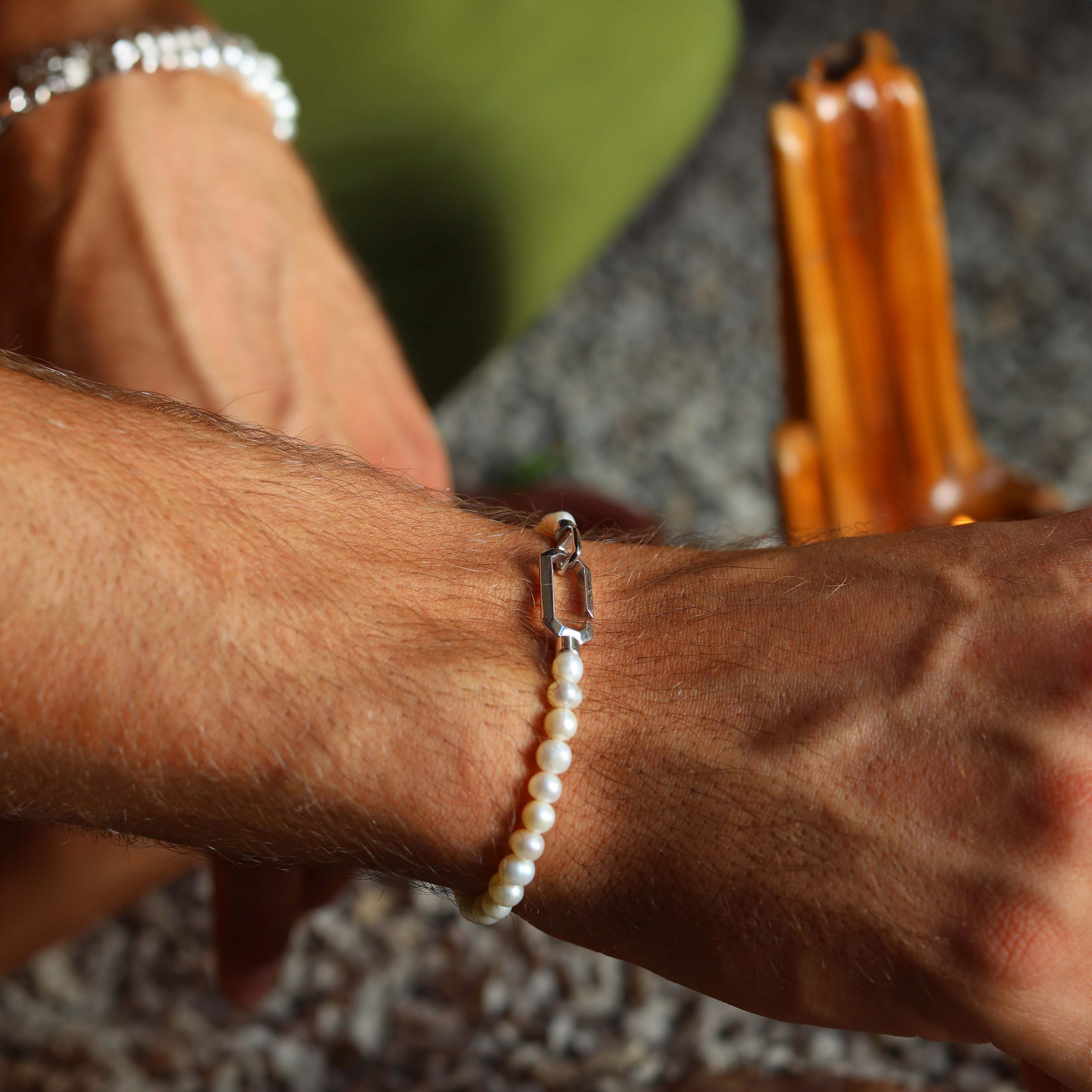 Pearl Moon Bracelet — detail shot