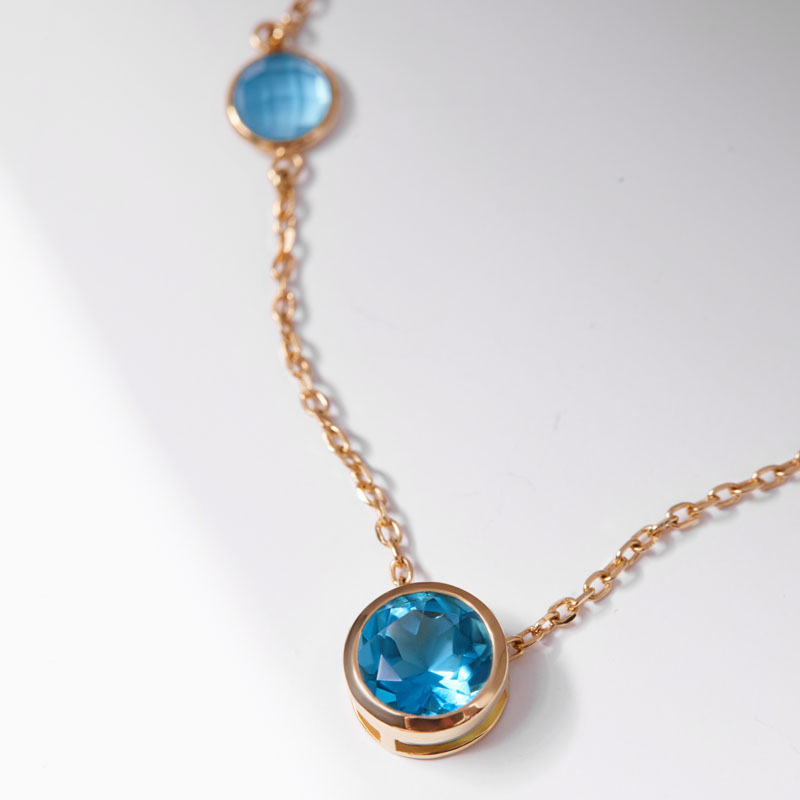Tijuana Blue Topaz 18K Solid Gold — main view