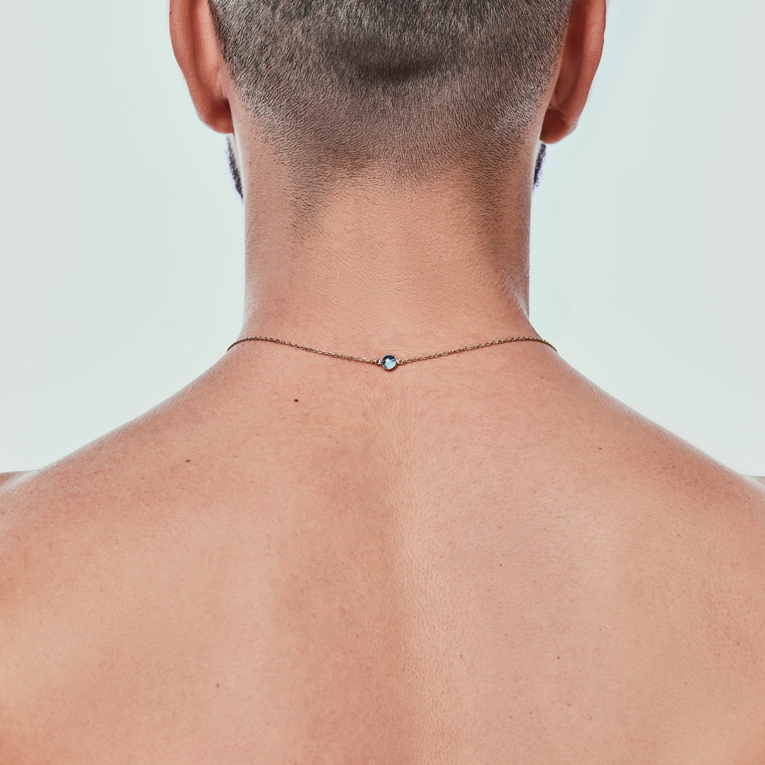 Tijuana Blue Topaz 18K Solid Gold — on model